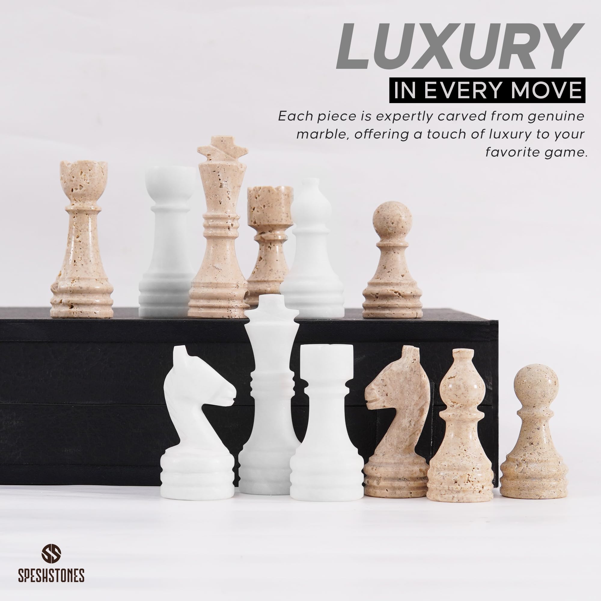 Amazon | SPESHSTONES 大理石チェスセット 15インチ